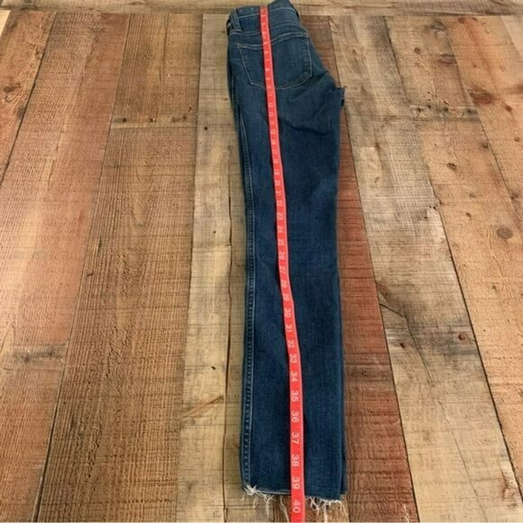 madewell womens size 23 button fly cropped raw hem mom denim skinny jeans - Picture 12 of 12